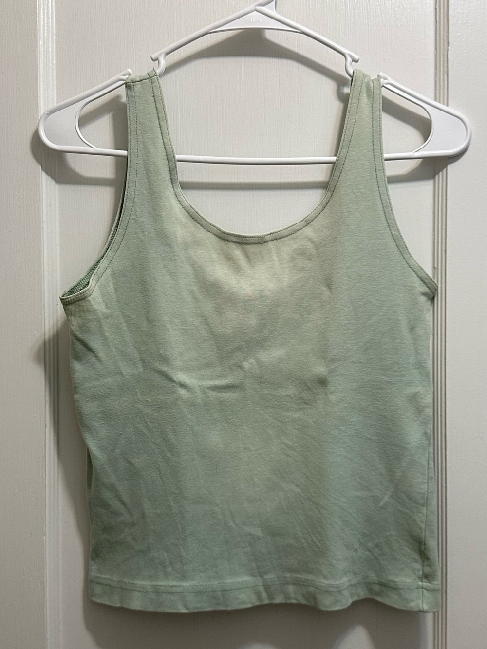 Energie: L Scoop Tank Top in Light Sage